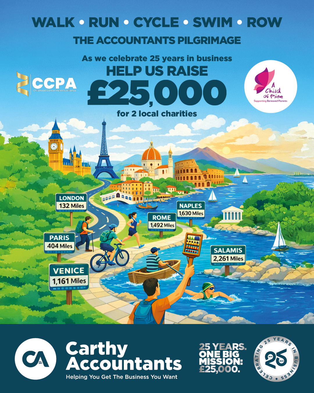 One Big Mission to raise £25,000 in 2026 for A Child of Mine and CCPA in Stafford